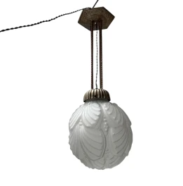 Art Deco Muller Frères Luneville Style Pendant Light, 1930s